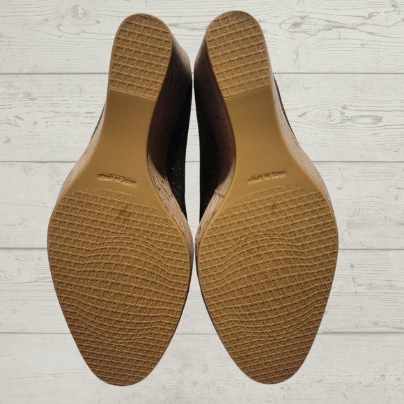 Stuart Weitzman Corkswoon Glitter Wedge Heels - Picture 6 of 11